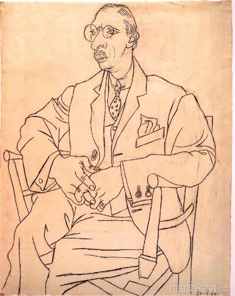 点击打开原图 Pablo Picasso Line Drawing